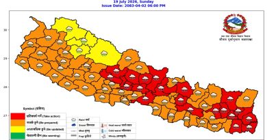 मनसुन सक्रिय, आज विभिन्न प्रदेशमा भारीदेखि अति भारी वर्षाको सम्भावना